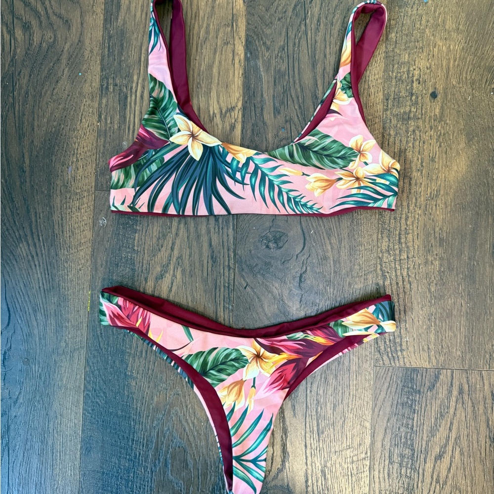 Serei Swim Tropical Floral Bikini Set made‎ in USA size XS